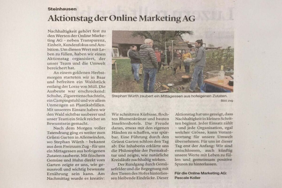 Nachhaltigkeitsaktionstag Zeitung Nachhaltigkeitsaktionstag Zeitung